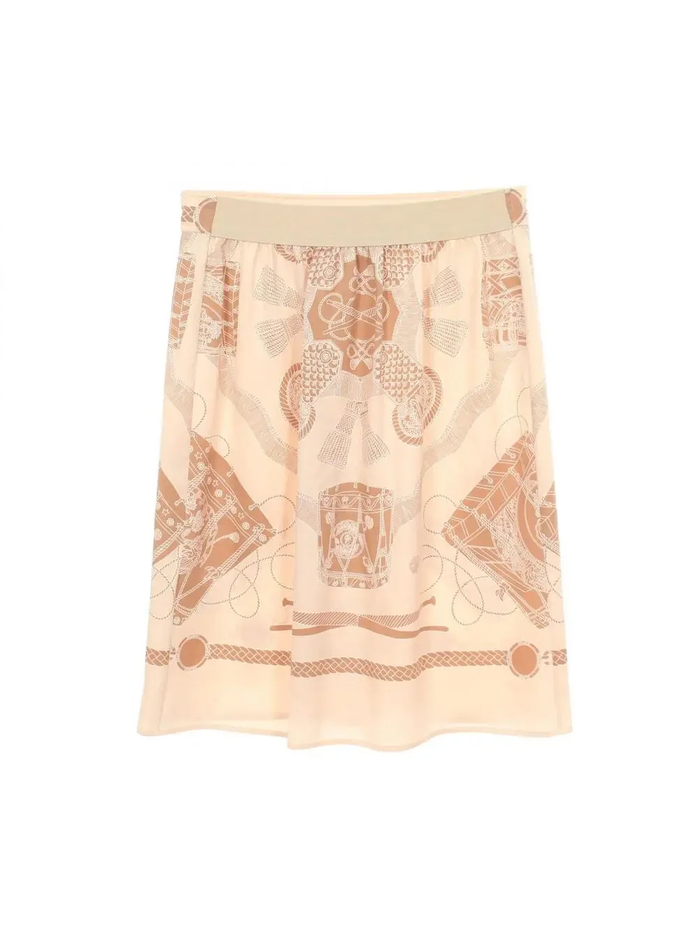 Hermes Les Tambours Skirt #36 Silk #291638H64B